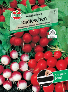 Rzodkiewka 'Kombination II (Riesenbutter, Parat, Rundes halbrot-halbweiß)' Nasiona PREMIUM Sperli