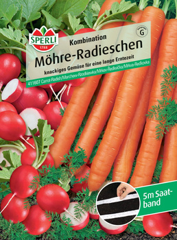 Marchew-Rzodkiewka 'Kombination (Möhre 'Lange rote stumpfe ohne Herz 2', Radieschen 'Sora')' Nasiona PREMIUM Sperli