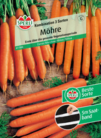 Marchew 'Kombination 3 Sorten (Nantaise 2, Rotin, Lange rote stumpfe ohne Herz 2)' Nasiona PREMIUM Sperli